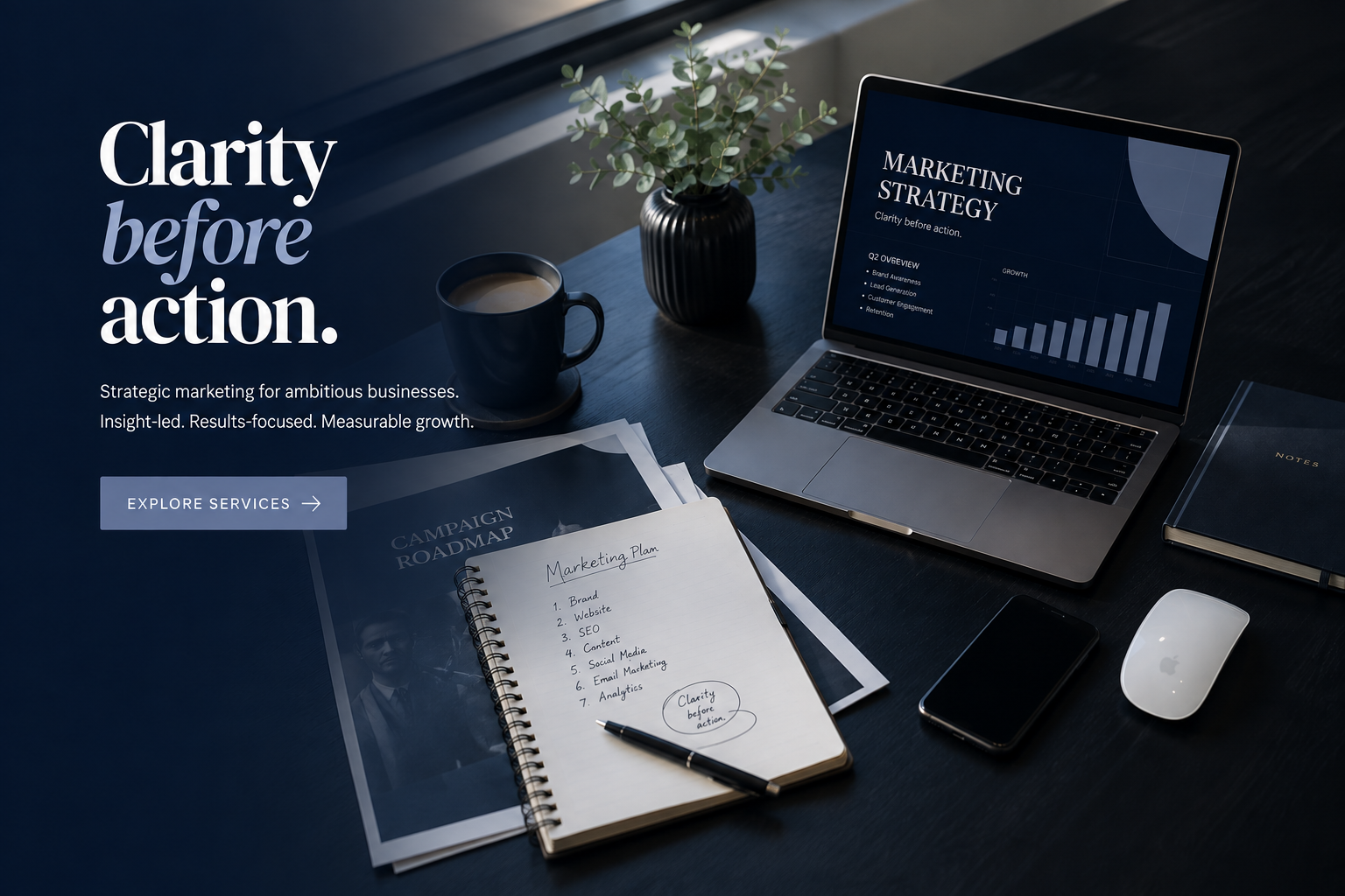 Clarity before action — strategic marketing workspace for ambitious businesses.